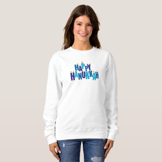 Happy Hanukkah Candles Holiday Sweatshirt (Vorne ganz)