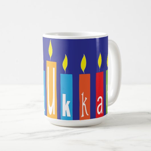 Happy Hanukkah Candles Tasse (VorderseiteRechts)