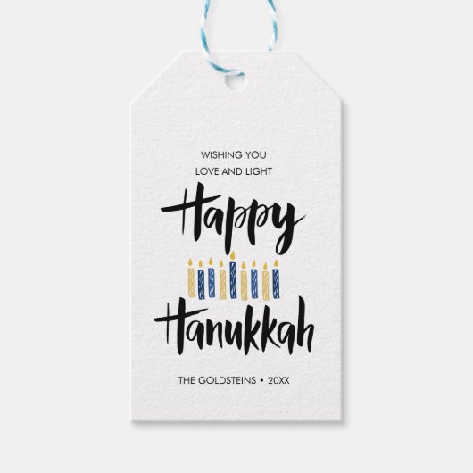 Happy Hanukkah Candles Zollferien Geschenkanhänger (Vorderseite)