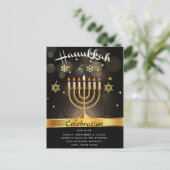 Happy Hanukkah Celebration Party Einladung Postkarte (Stehend Vorderseite)