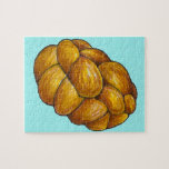 Happy Hanukkah Chanukah Challah Bread Loaf Puzzle<br><div class="desc">Puzzle features an original illustration of a loaf of challah bread. Perfect for Hanukkah!

This Chanukah illustration is also available on other products. Don't see what you're looking for? Need help with customization? Contact Rebecca to have something designed just for you.</div>