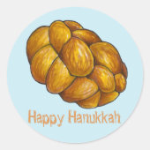 Happy Hanukkah Chanukah Challah Brot Holiday Runder Aufkleber (Vorderseite)
