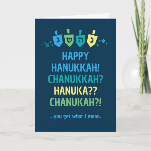 Happy Hanukkah Chanukah Dreidel Greeting Card Karte (Vorderseite)