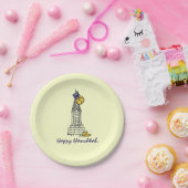 Happy Hanukkah Chanukah Gelt NYC Skycraper Pappteller (Party)