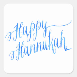 Happy Hanukkah Chanukah HANNUKKAH HANUKA Quadratischer Aufkleber
