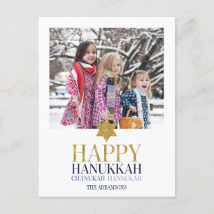 Happy Hanukkah Chanukah Holiday Foto Postkarte