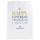 Happy Hanukkah Chanukah Holiday Geschenktasche Mittlere Geschenktüte (Vorderseite)