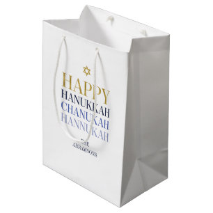 Happy Hanukkah Chanukah Holiday Geschenktasche Mittlere Geschenktüte