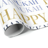 Happy Hanukkah Chanukah Holiday Wrapping Paper Geschenkpapier (Rolleneckpunkt)