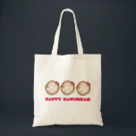 Happy Hanukkah Chanukah Jelly Donut Doughnut Tragetasche<br><div class="desc">Features an original illustration of a jelly doughnut topped with powdered sugar. Perfect for Hanukkah!

Don't see what you're looking for? Need help with customization? Contact Rebecca to have something designed just for you.</div>