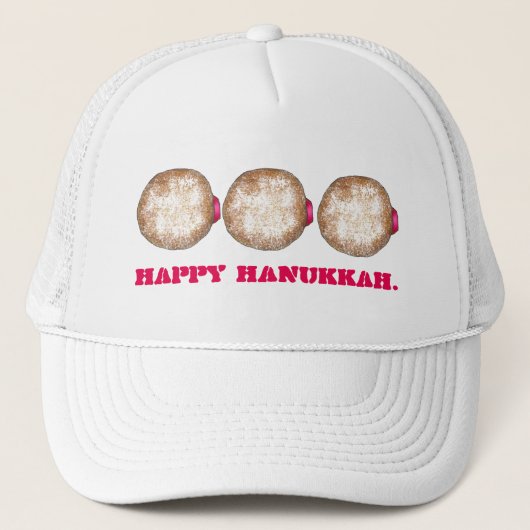 Happy Hanukkah Chanukah Jelly Donut Doughnut Truckerkappe (Vorderseite)