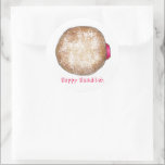 Happy Hanukkah Chanukah Jelly Donut Sufganiyah Runder Aufkleber<br><div class="desc">Eine originelle Marker-Illustration einer köstlichen Gelee,  die mit Puderzucker überzogen ist. Perfekt für Hanukkah! Diese Chanukah Illustration ist auch auf anderen Produkten verfügbar. Sehen Sie nicht,  wonach Sie suchen? Brauchen Sie Hilfe bei der Anpassung? Kontaktieren Sie Rebecca,  um etwas für Sie entworfen zu haben.</div>