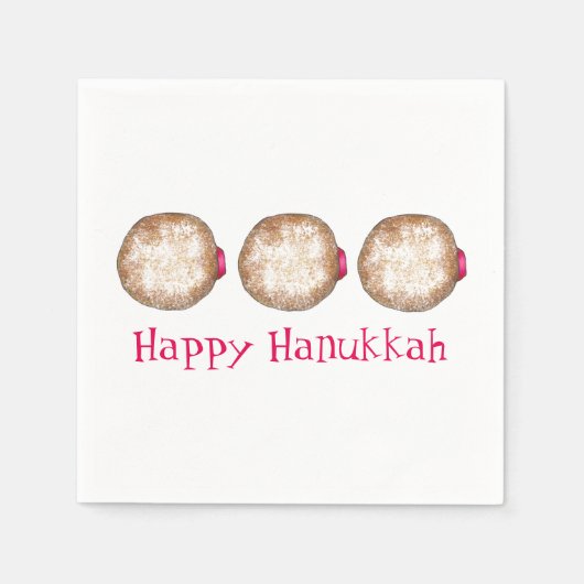 Happy Hanukkah Chanukah Jelly Donut Sufganiyah Serviette (Vorderseite)