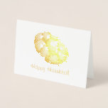 Happy Hanukkah Chanukah Juwish Holidays Challah Folienkarte<br><div class="desc">Die Holiday card zeigt eine originelle Marker-Illustration eines leckeren Laibs aus geflochtenem herausfordernden Brot, das in metallischer Folie gedruckt ist, mit HAPPY HANUKKAH in einem hübschen Schriftart. Ideal um den jüdischen Urlaub zu feiern! Sehen Sie nicht, wonach Sie suchen? Brauchen Sie Hilfe bei der Anpassung? Klicken Sie auf "rebeccaheartsny" (obere...</div>