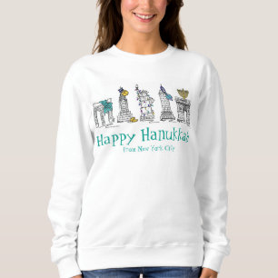 Happy Hanukkah Chanukah NYC New York Sehenswürdigk Sweatshirt