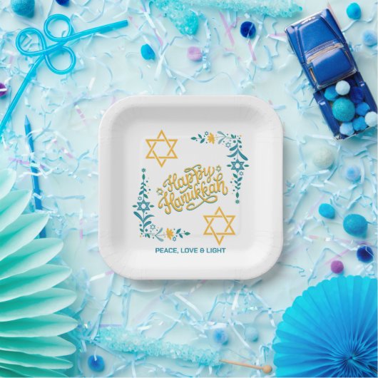 HAPPY HANUKKAH Chanukah Pappteller (Party)
