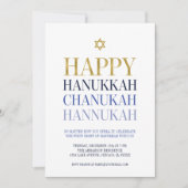 Happy Hanukkah Chanukah Party Einladung Card (Vorderseite)