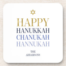 Happy Hanukkah Chanukah Plastic Untersetzer Set vo