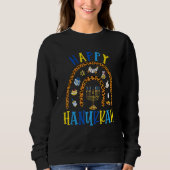 Happy Hanukkah Chanukah Rainbow Menorah Jewish Hol Sweatshirt (Vorderseite)