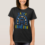 Happy Hanukkah Chanukah Rainbow Menorah Jewish Hol T-Shirt<br><div class="desc">Happy Hanukkah Chanukah Rainbow Menorah Judenurlaub 18</div>