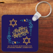 HAPPY HANUKKAH Chanukah Schlüsselanhänger (Rückseite)