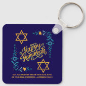 HAPPY HANUKKAH Chanukah Schlüsselanhänger (Rückseite)