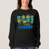 Happy Hanukkah Coffee Latte Menorah Jewish Chanuk Sweatshirt (Vorderseite)
