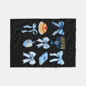 Happy Hanukkah Coquette Bow Chanukah Jewish Women  Fleecedecke (Vorderseite (Horizontal))