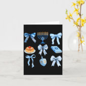 Happy Hanukkah Coquette Bow Chanukah Jewish Women Karte (Gelbe Blume)