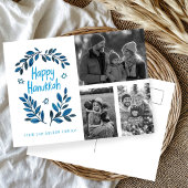 Happy Hanukkah CUSTOM 3 FOTO Urlaub Postkarte