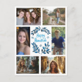 HAPPY HANUKKAH CUSTOM 6 FOTO Urlaub Postkarte (Vorderseite)