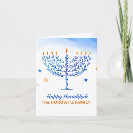 Happy Hanukkah Custom Feiertagskarte (Vorderseite)