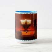 Happy Hanukkah Custom Foto Coffee Cup Zweifarbige Tasse (Mittel)