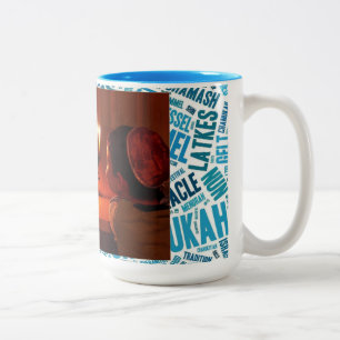 Happy Hanukkah Custom Foto Coffee Cup Zweifarbige Tasse