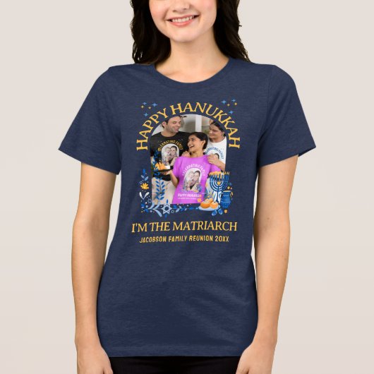 HAPPY HANUKKAH Custom Foto MATRIARCH Tri-Blend Shirt (Vorderseite)