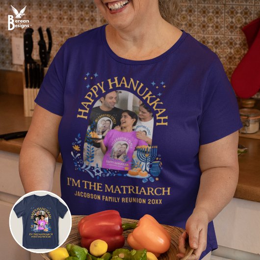 HAPPY HANUKKAH Custom Foto MATRIARCH Tri-Blend Shirt