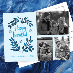 Happy Hanukkah CUSTOM FOTOS Ferienkarte Postkarte