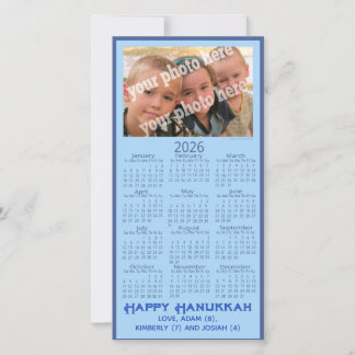Happy Hanukkah Custom Photo 2026 Calendar Picture Feiertagskarte