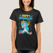 Happy Hanukkah Dabbing Jewish Unicorn Kids Chanuka T-Shirt (Vorderseite)