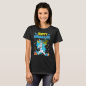 Happy Hanukkah Dabbing Jewish Unicorn Kids Chanuka T-Shirt (Vorne ganz)