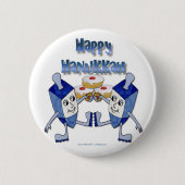 Happy Hanukkah Dancing Dreidels Jelly Doughnut Button (Vorderseite)