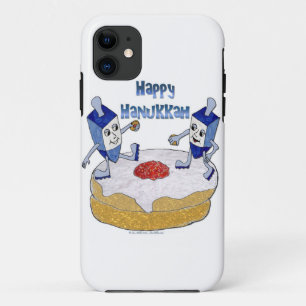 Happy Hanukkah Dancing Dreidels Jelly Doughnut Case-Mate iPhone Hülle