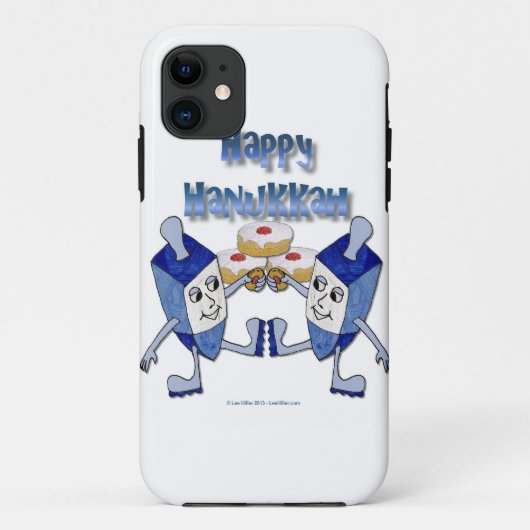 Happy Hanukkah Dancing Dreidels Jelly Doughnut Case-Mate iPhone Hülle (Rückseite)