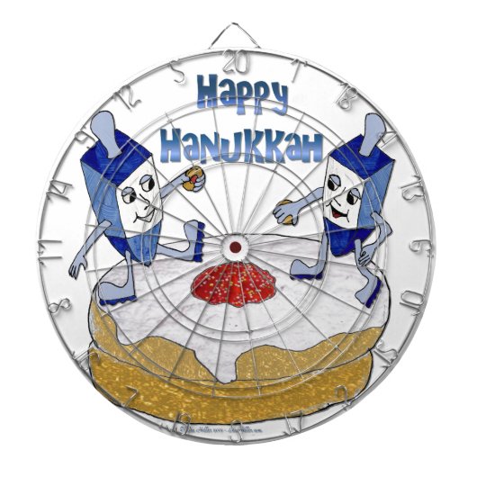 Happy Hanukkah Dancing Dreidels Jelly Doughnut Dartscheibe (vorne)