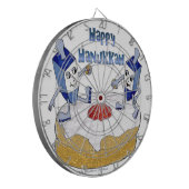 Happy Hanukkah Dancing Dreidels Jelly Doughnut Dartscheibe (Vorderseite Links)