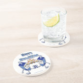 Happy Hanukkah Dancing Dreidels Jelly Doughnut Getränkeuntersetzer (Seite)