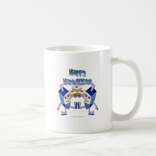 Happy Hanukkah Dancing Dreidels Jelly Doughnut Kaffeetasse (Rechts)