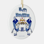 Happy Hanukkah Dancing Dreidels Jelly Doughnut Keramik Ornament (Rechts)