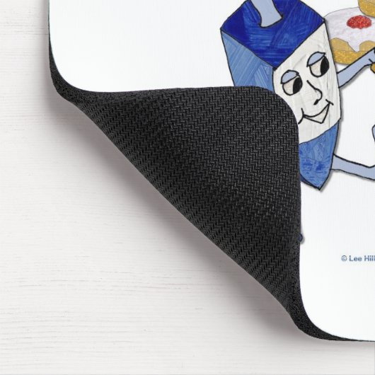Happy Hanukkah Dancing Dreidels Jelly Doughnut Mousepad (Ecke)