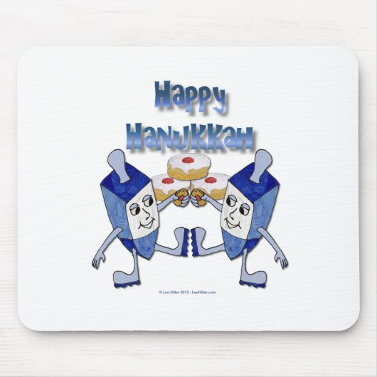Happy Hanukkah Dancing Dreidels Jelly Doughnut Mousepad (Vorne)